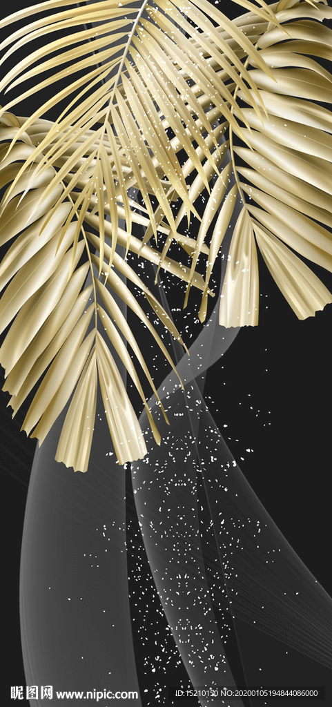 金色树叶玄关背景墙