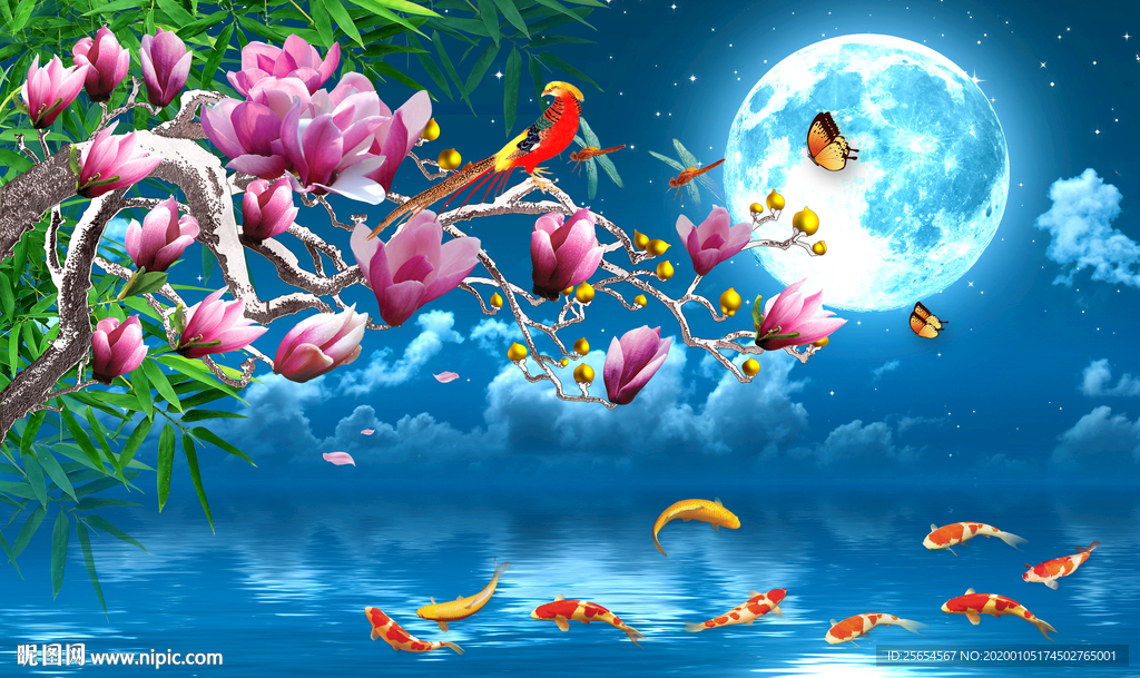 花好月圆中国风电视背景