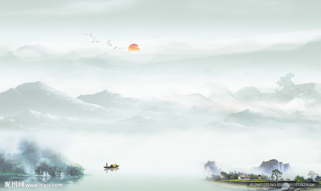 大气中国风新山水 TIF分层