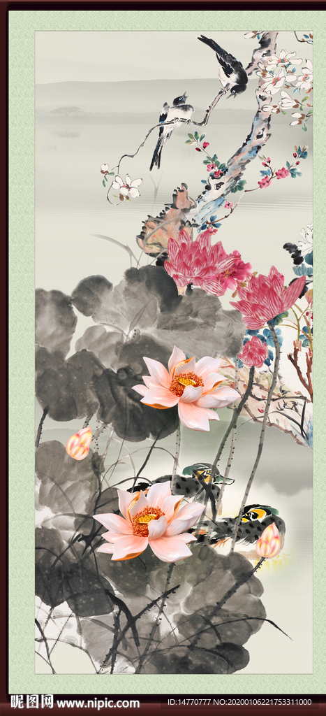 国画荷花