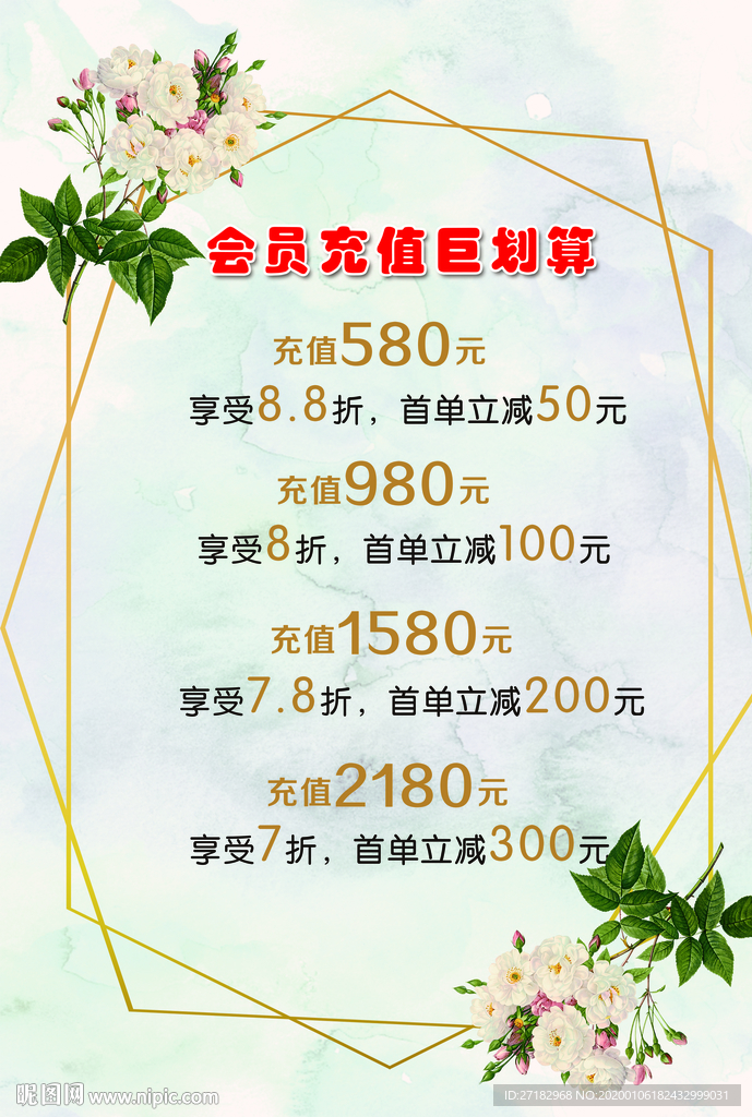 美甲价目表