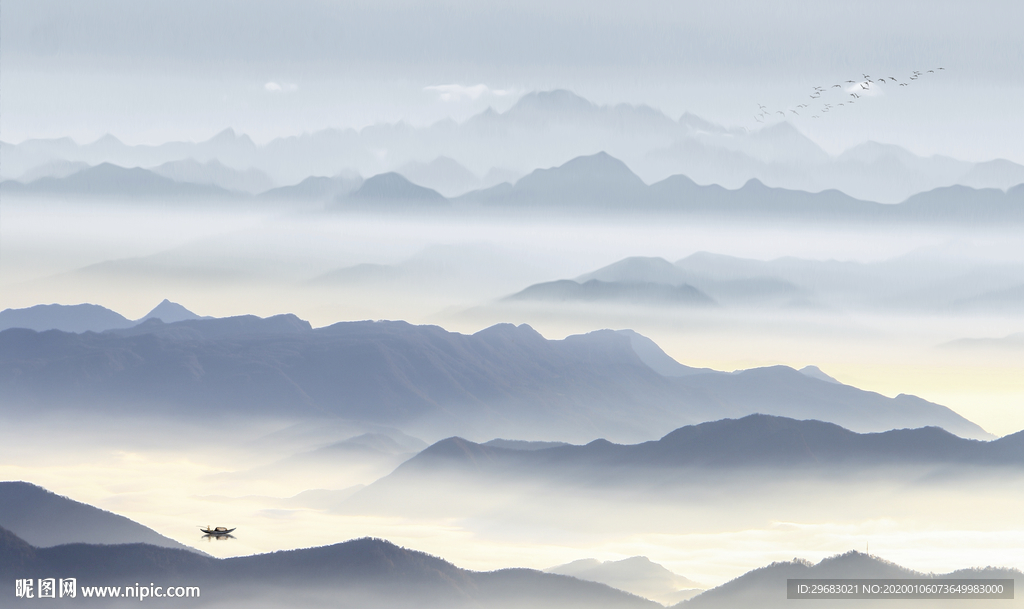 高档新山水背景画 TIF分层