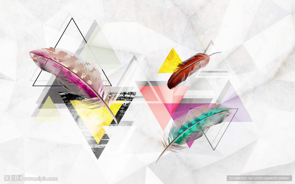 高档 羽毛高端画 TIF分层