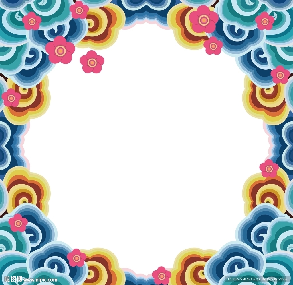 中国风鼠年新年边框