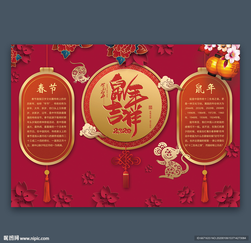 2020鼠年手抄报新年小报