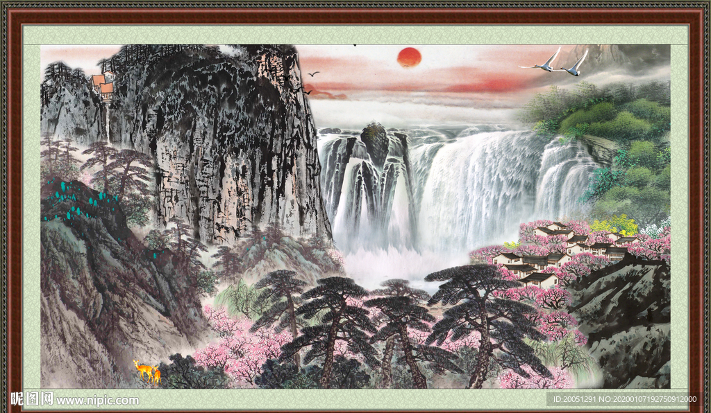国画瀑布