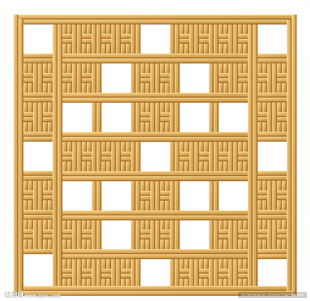 矢量逼真竹编织仿古设计