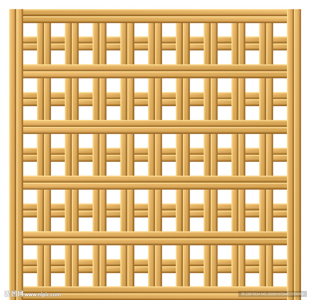 矢量逼真竹编织仿古设计