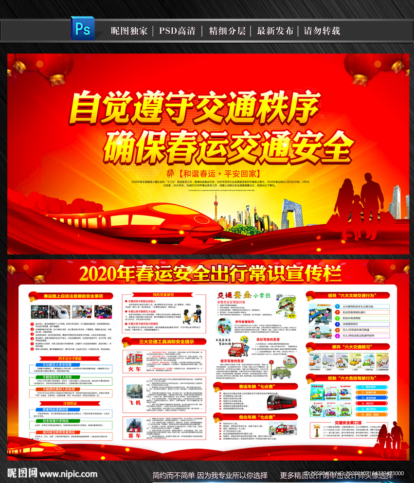 2020春运交通安全知识宣传栏