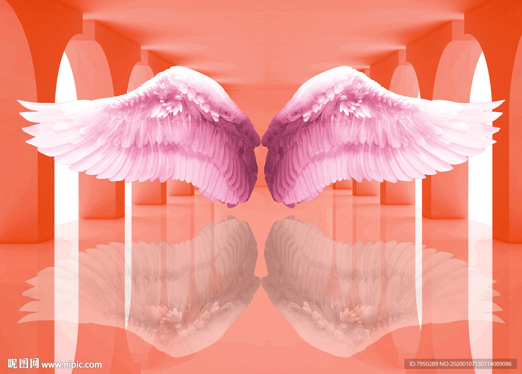 网红翅膀背景墙