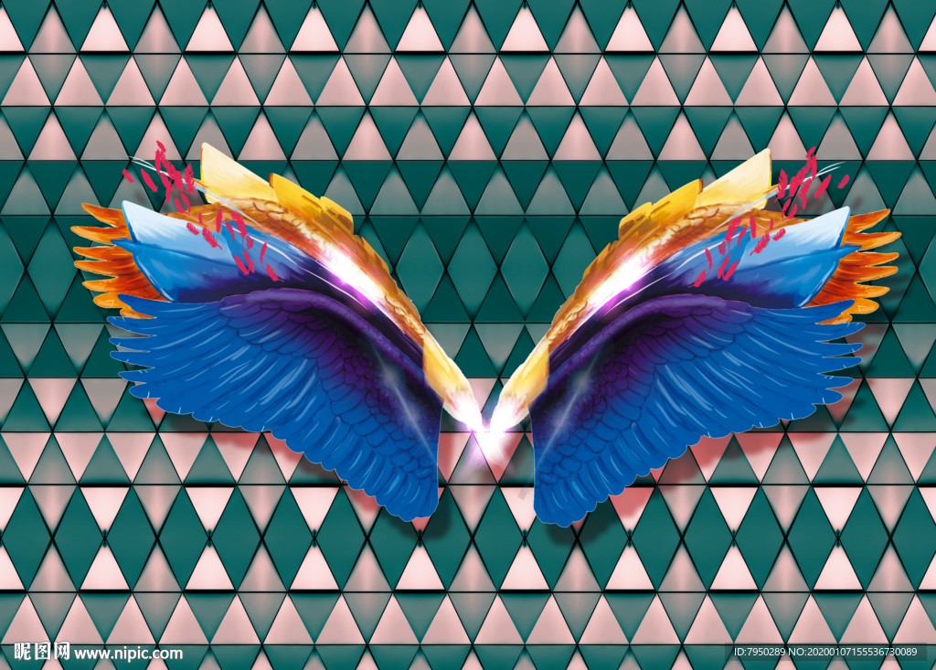 网红墙翅膀背景墙