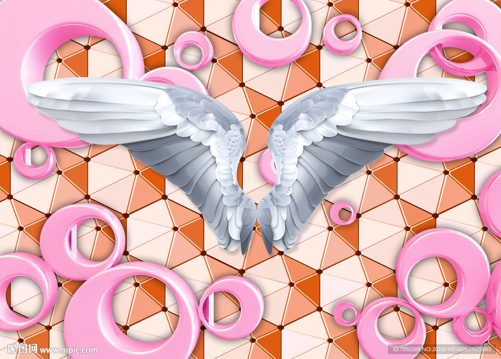 网红墙翅膀背景墙