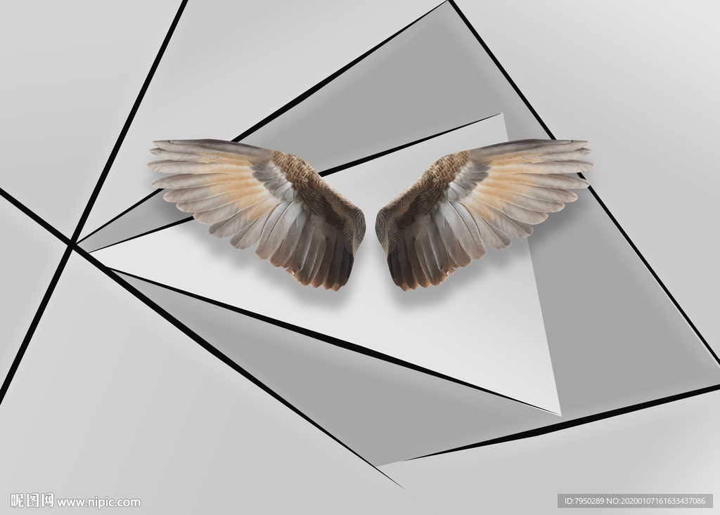 网红翅膀背景墙