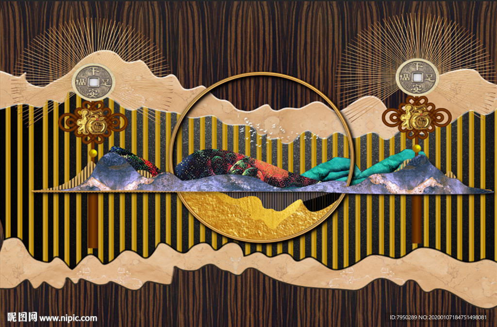 新中式轻奢背景墙