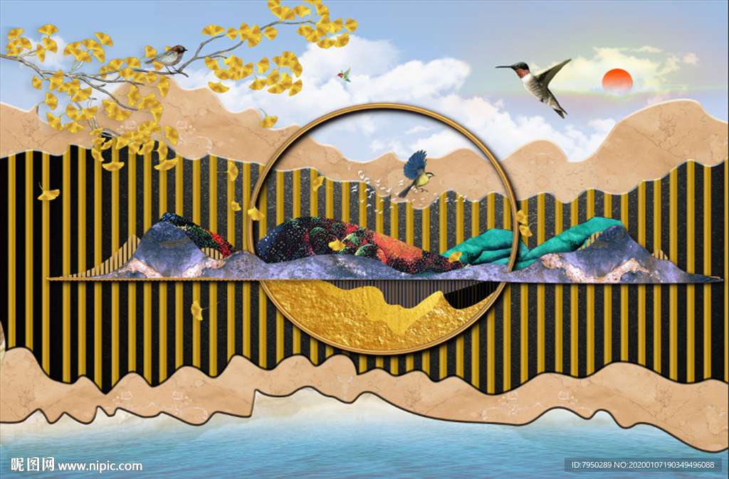 新中式轻奢背景墙