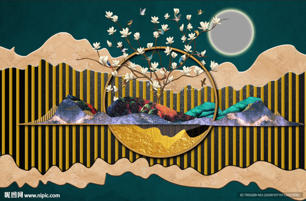 新中式轻奢背景墙