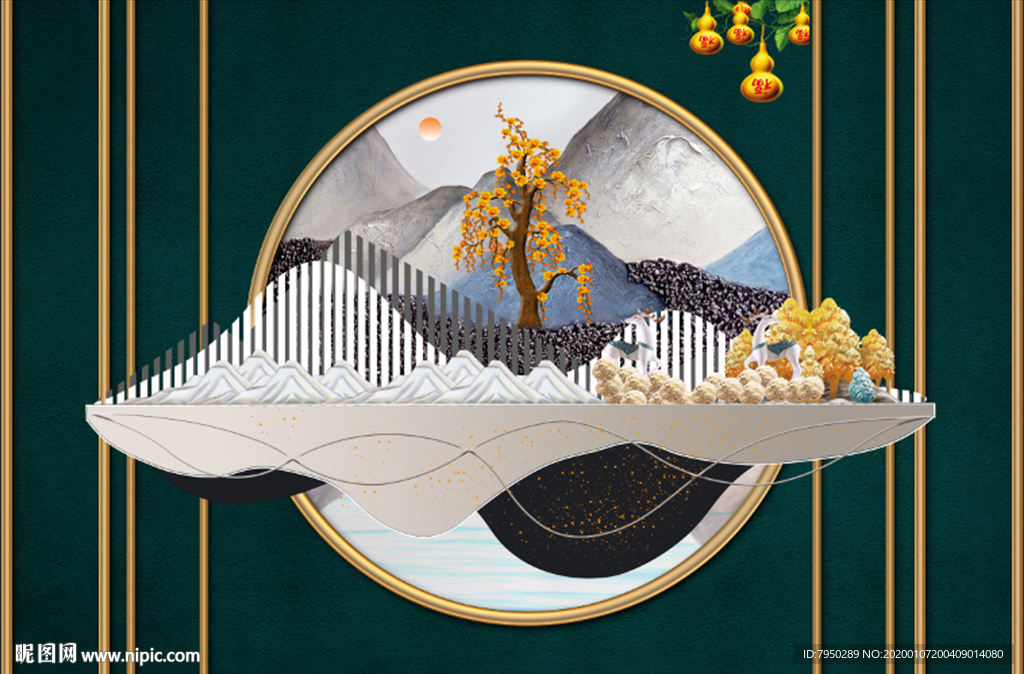 新中式轻奢背景墙