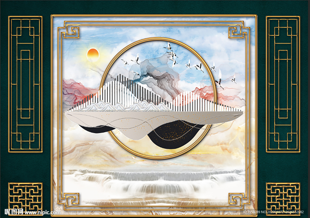 新中式轻奢背景墙