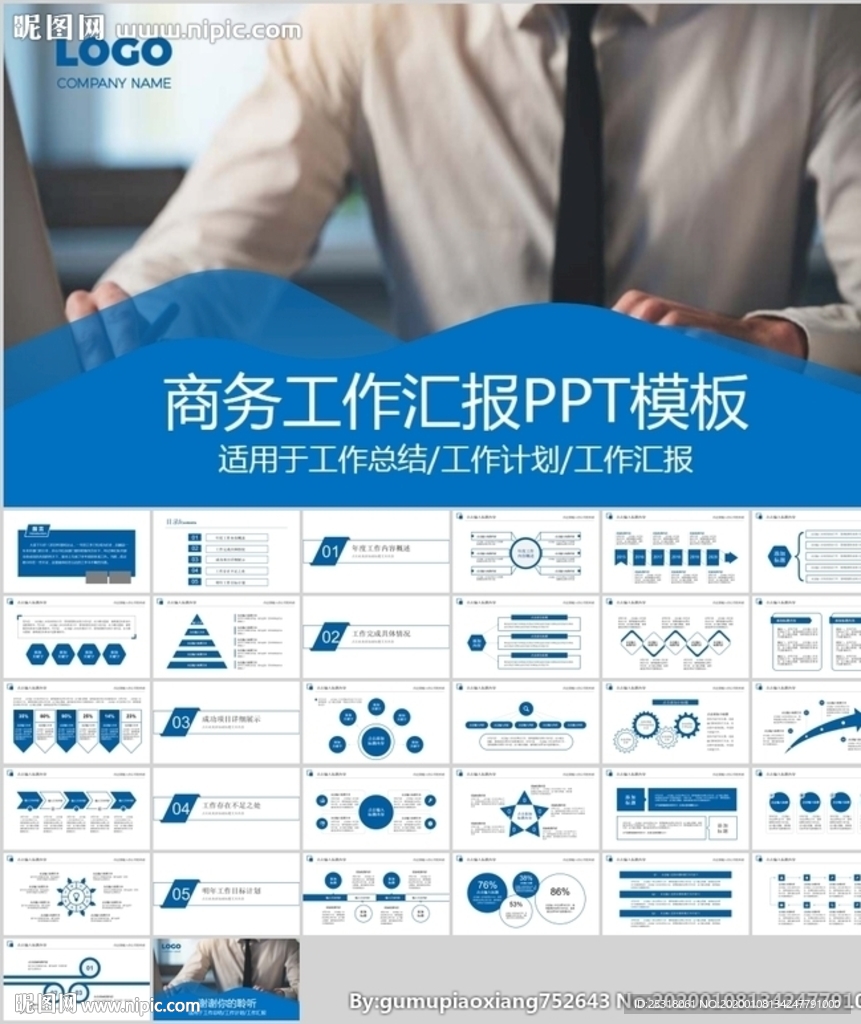 商务年终总结工作汇报PPT