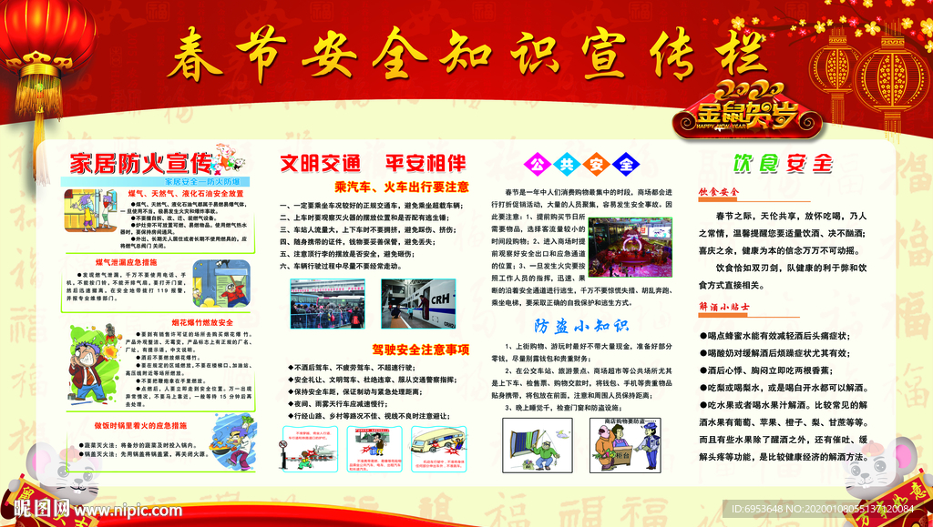 2020春节安全宣传栏