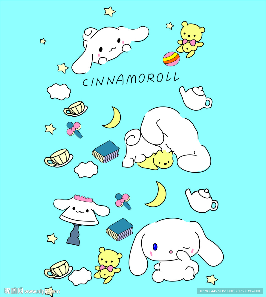 卡通兔子 插画  可爱