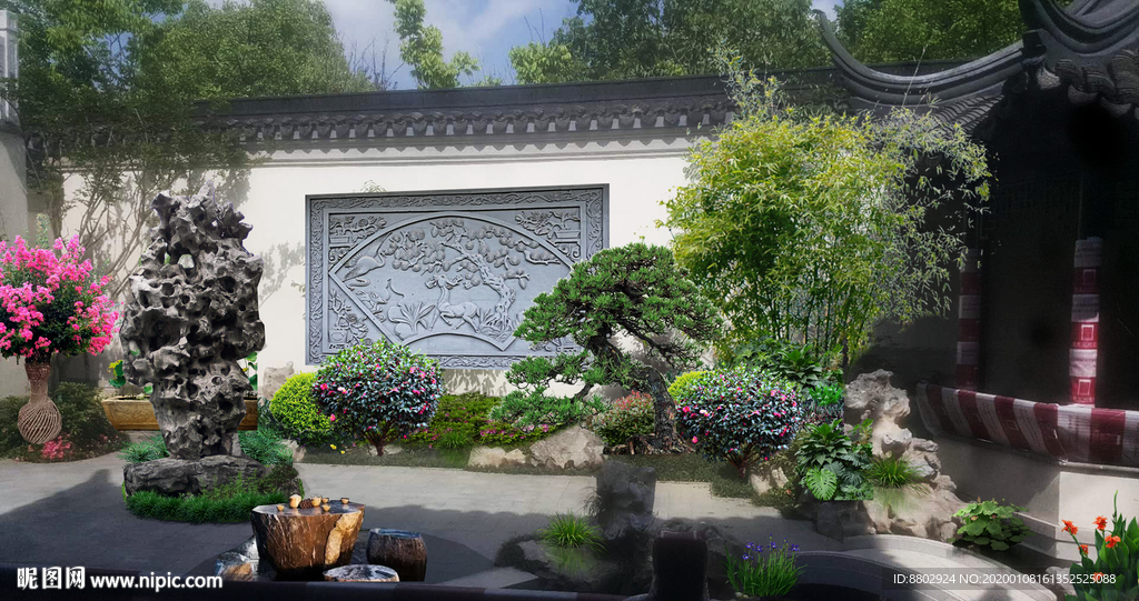 中式庭院景观设计效果图