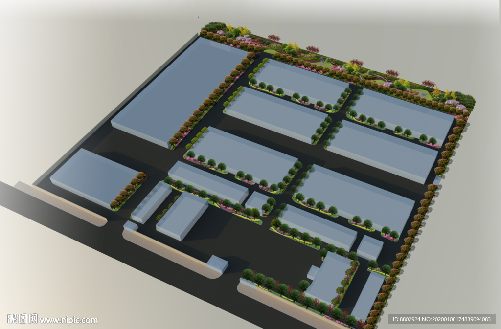 厂区绿化景观鸟瞰图