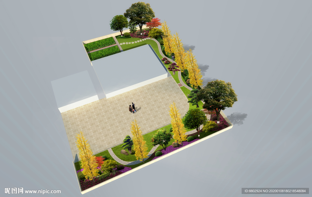别墅庭院景观设计效果图