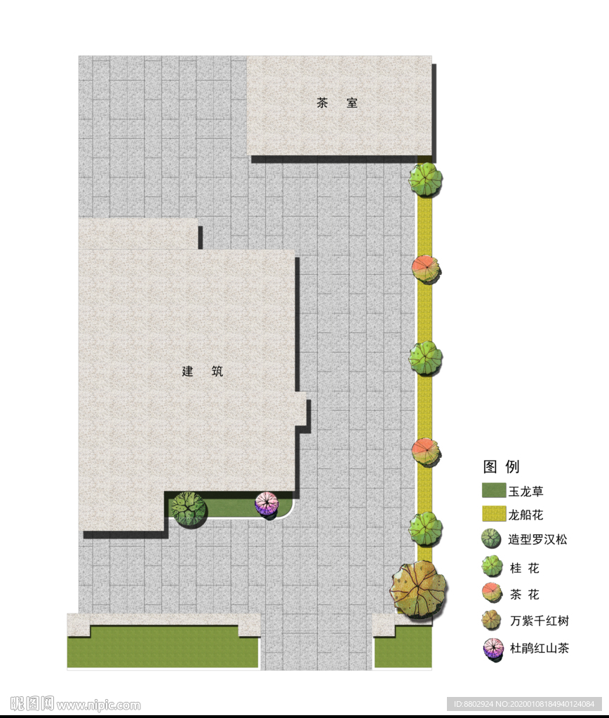 别墅庭院景观设计彩平图