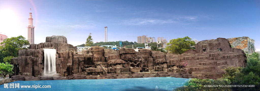 假山塑石景观设计效果图