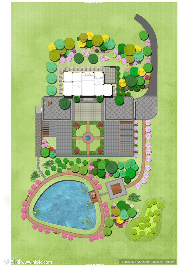 别墅庭院景观设计平面图