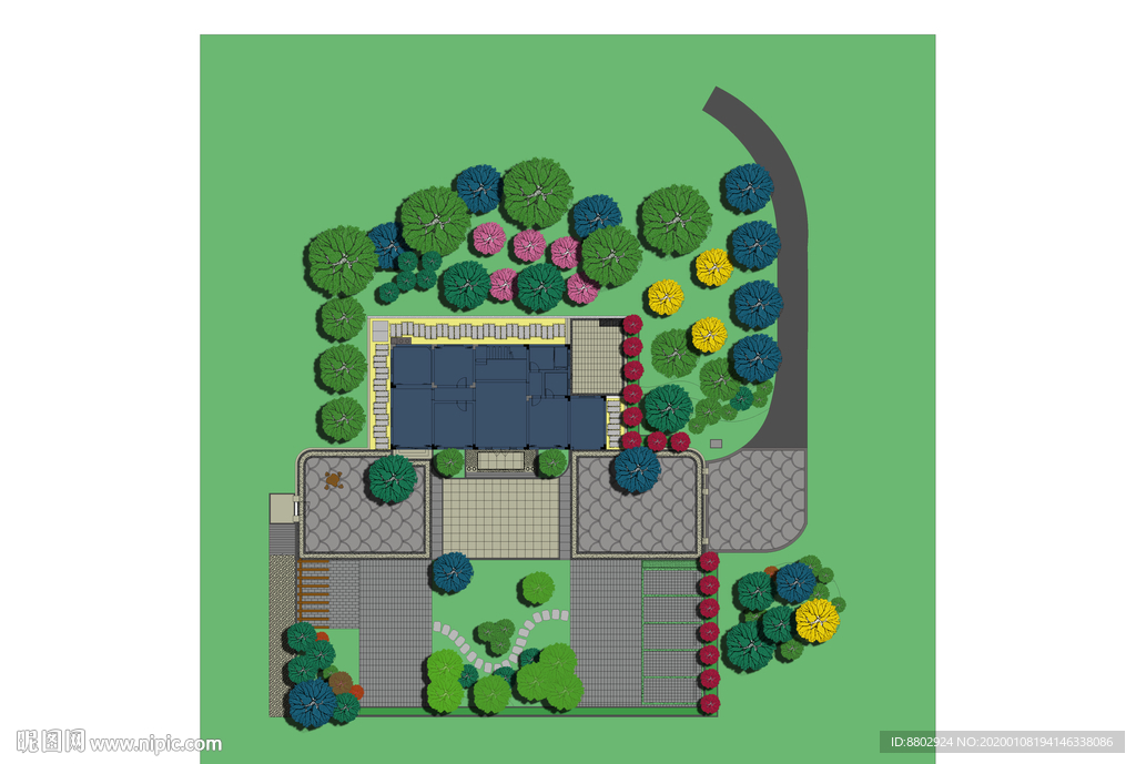 别墅庭院景观设计效果图