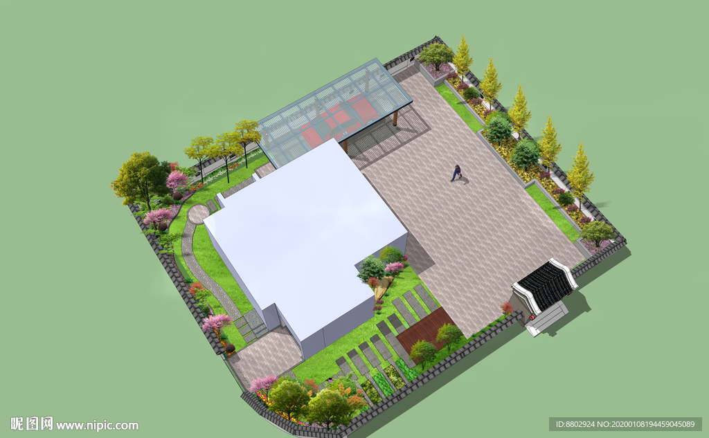 别墅庭院景观设计效果图