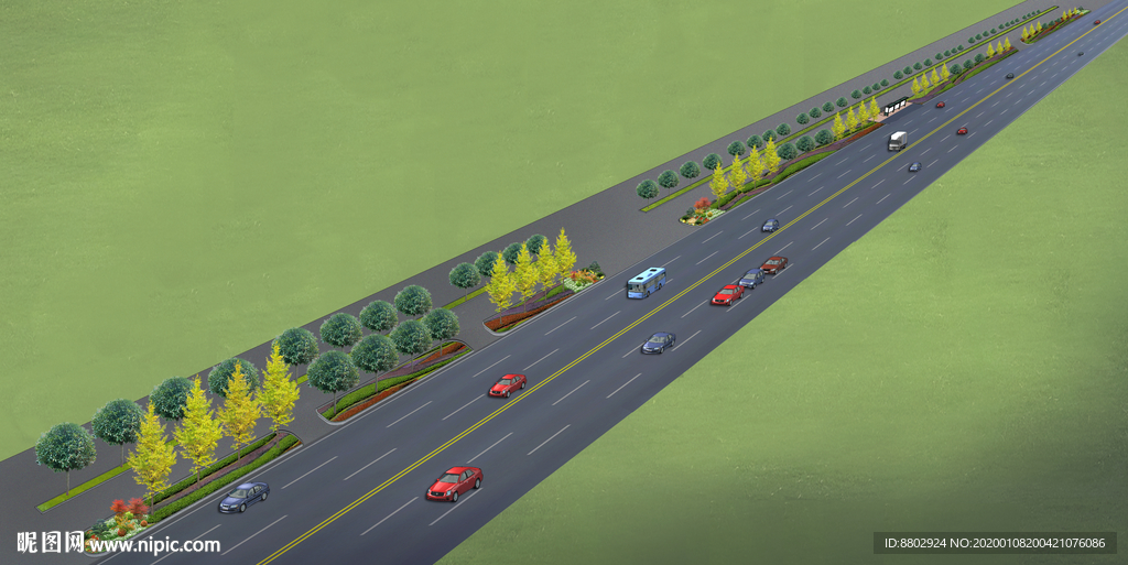 道路景观设计效果图
