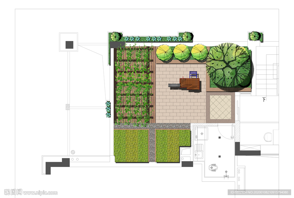 屋顶花园景观设计平面图