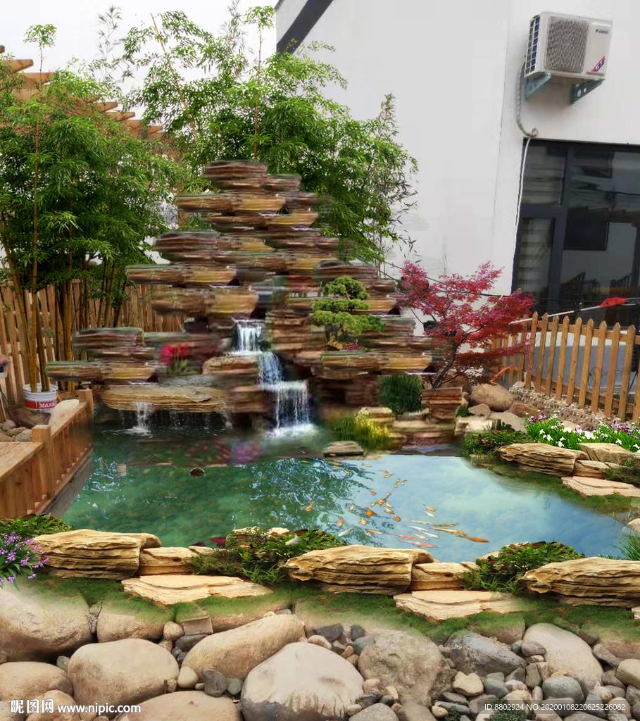 假山景观设计效果图