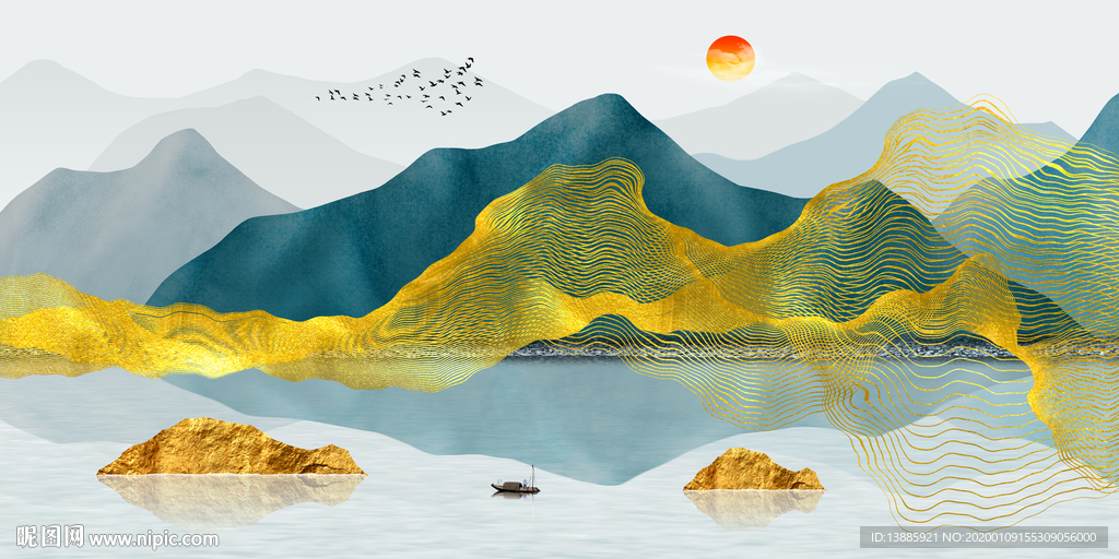 轻奢山水装饰画