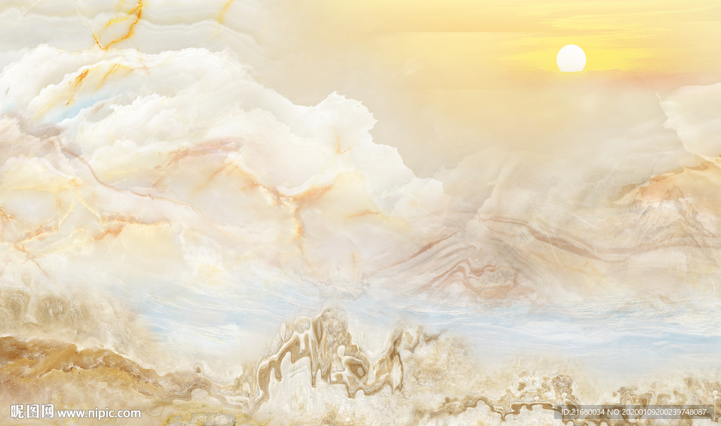 大理石纹山水背景墙