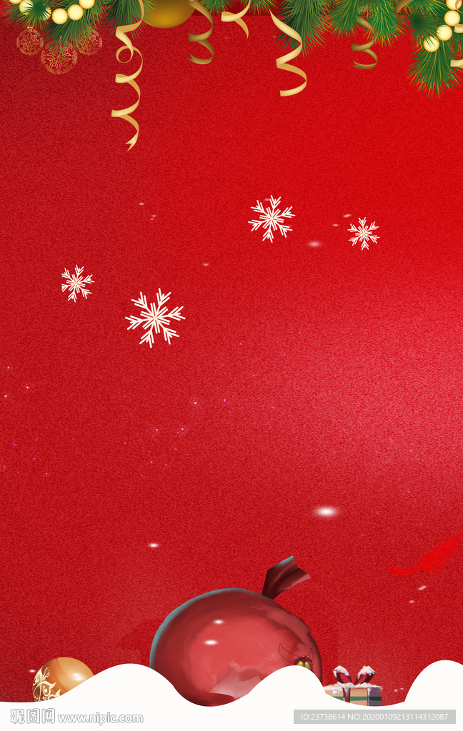 简约红色圣诞背景