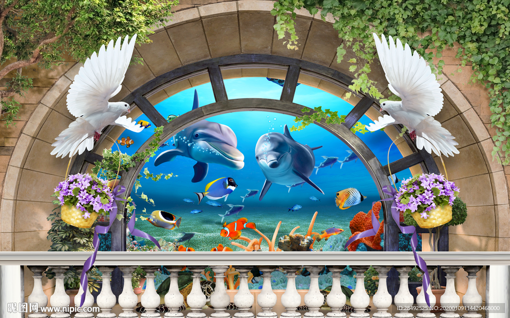 海底世界背景墙