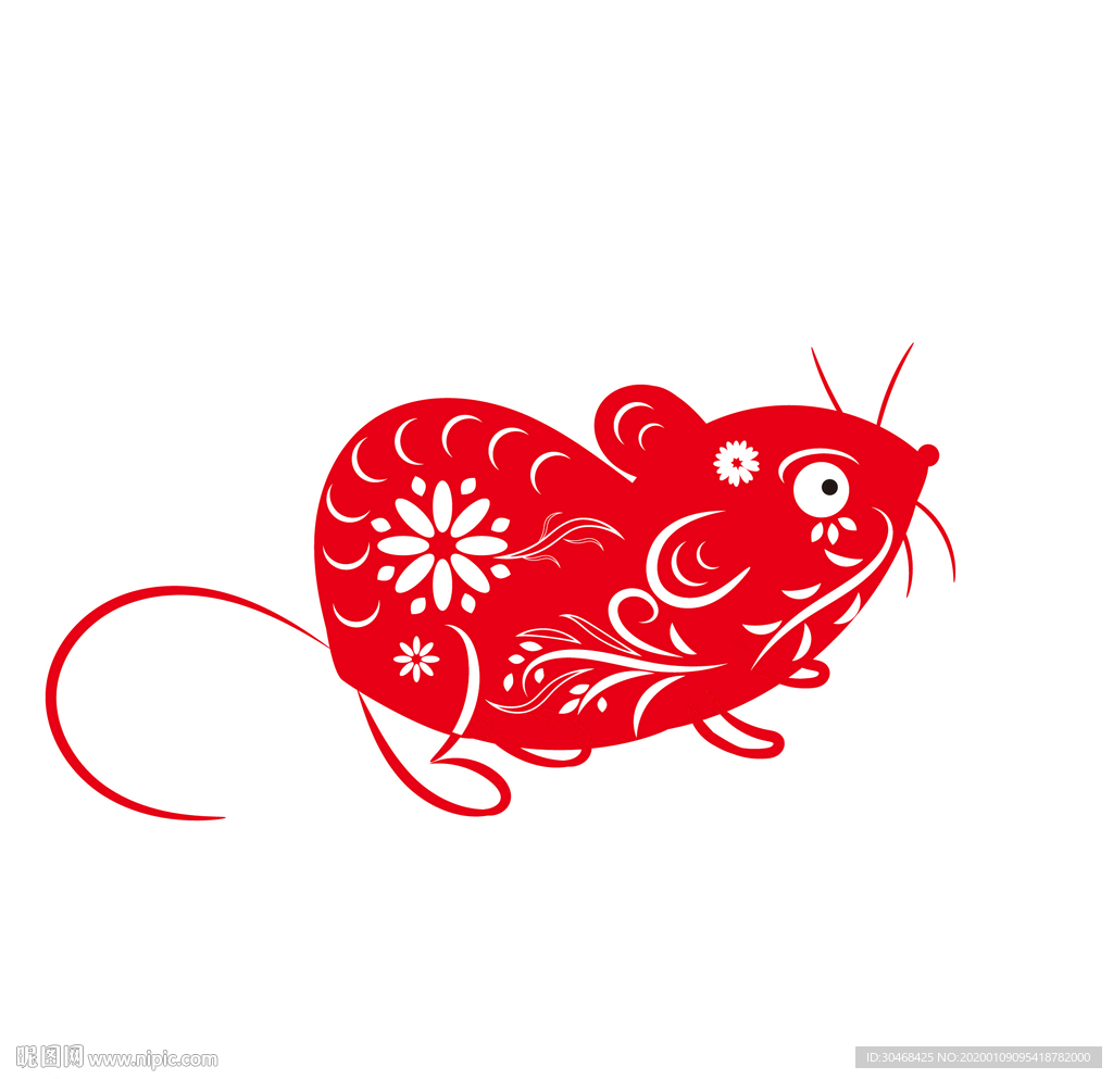 中国文化 剪纸 老鼠