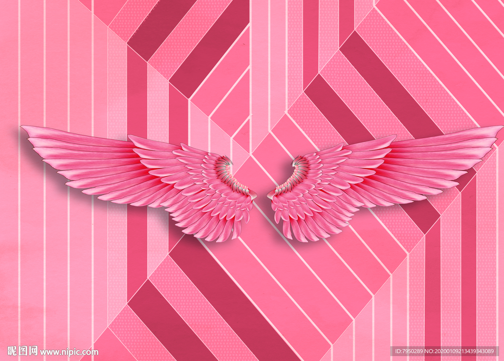 网红翅膀背景墙