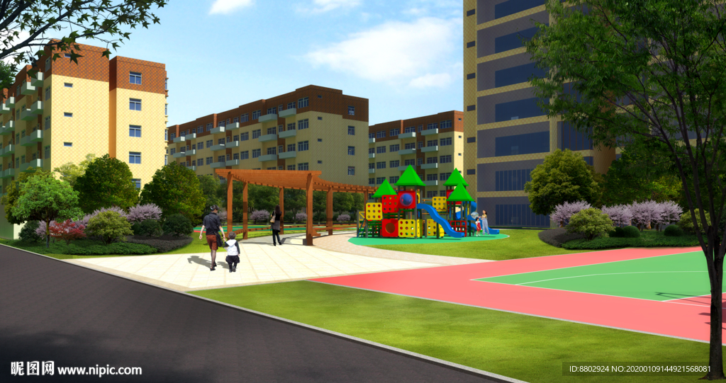 小区景观效果图