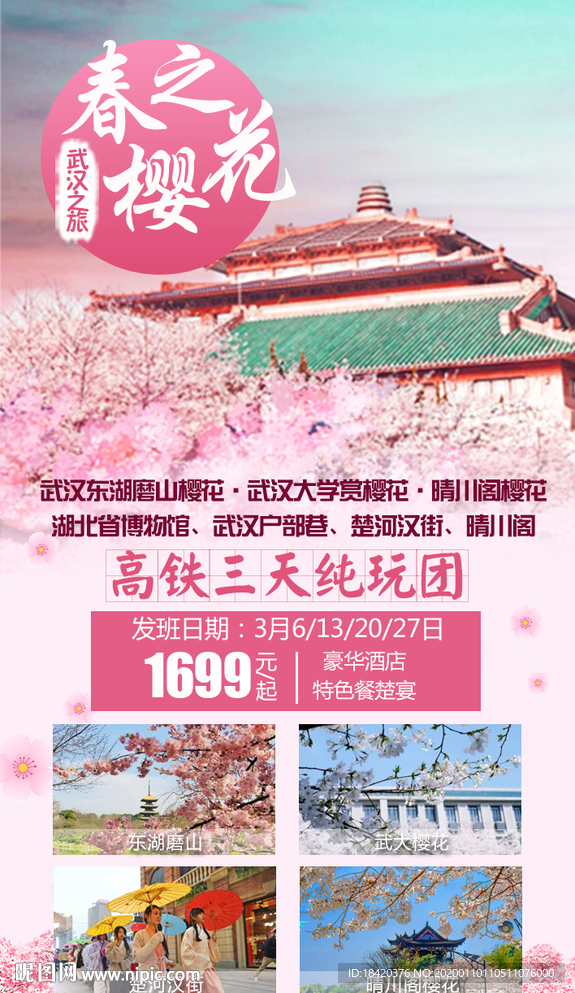 武汉樱花旅游海报