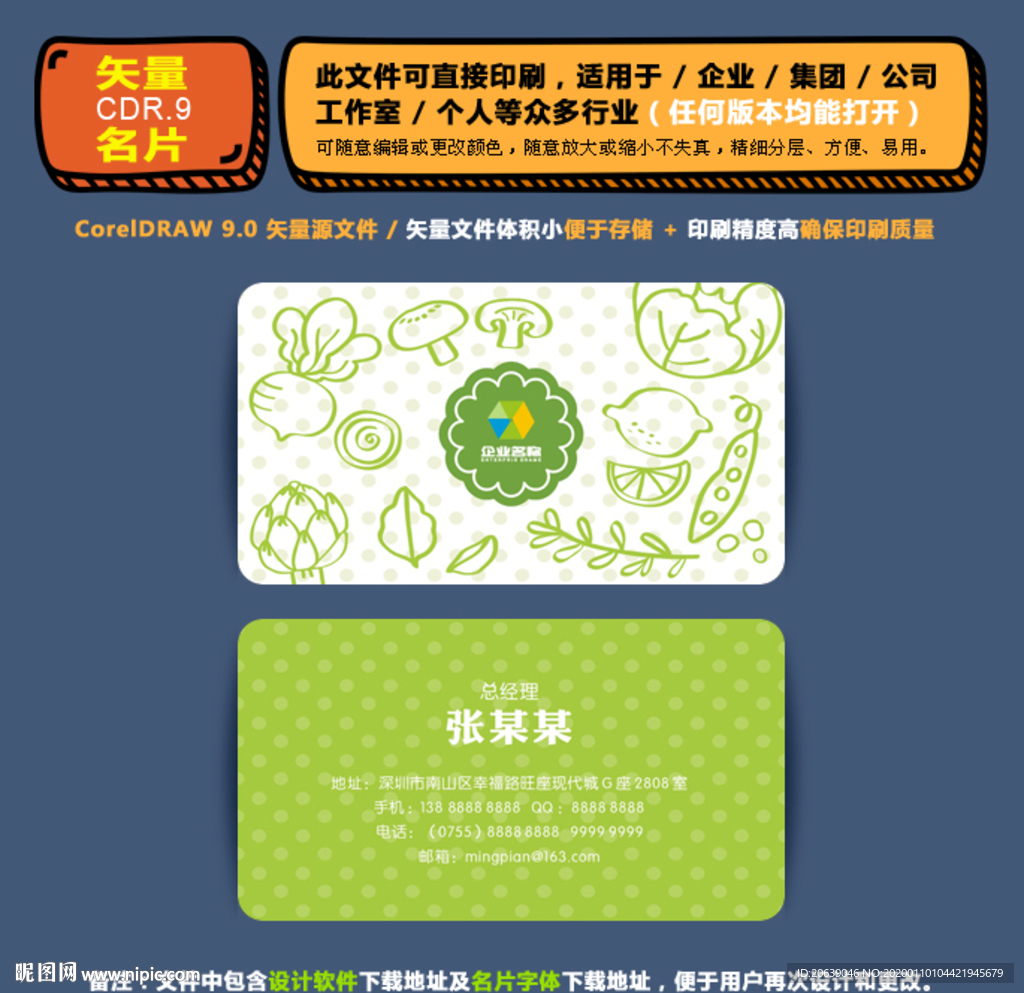 精美矢量名片企业公司通用名片