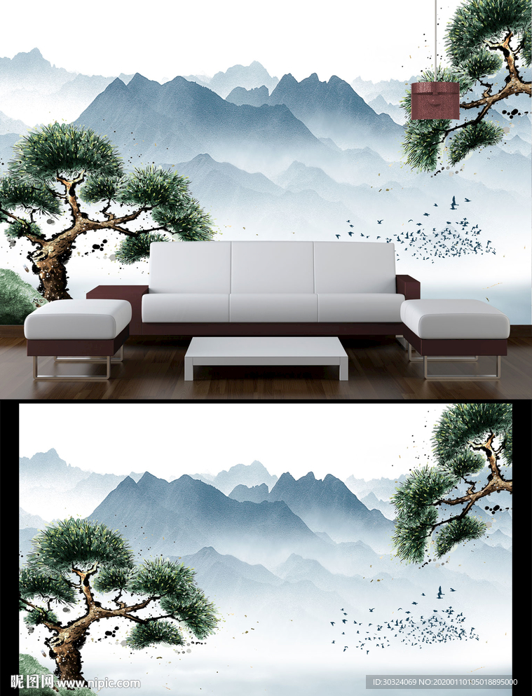 山水背景墙