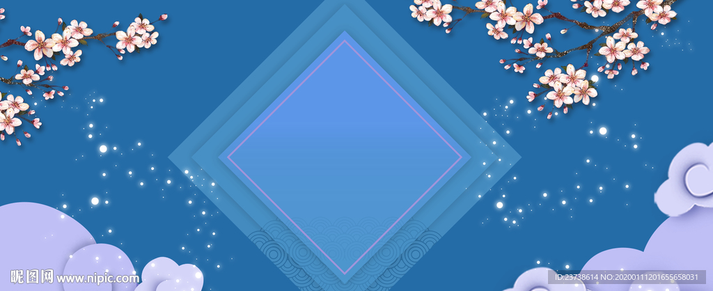 蓝色中式元宵节背景..