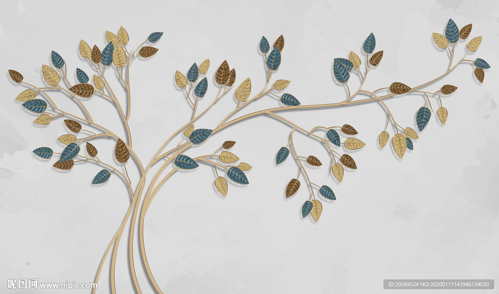 金色浮雕线条轻奢电视背景墙