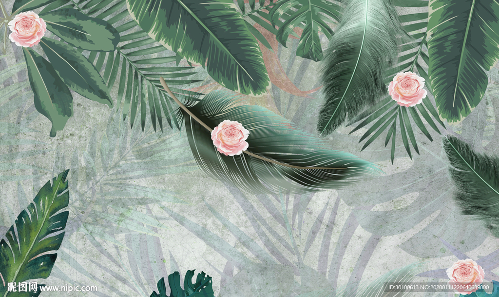 绿植欧式新装饰画 TIF分层