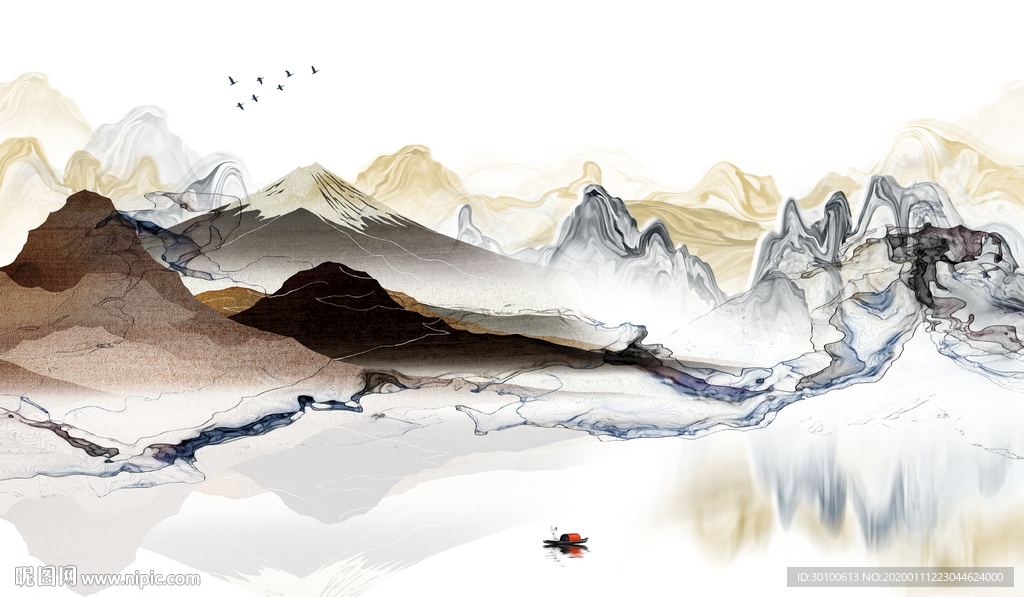 最新意境山水画 TIF分层